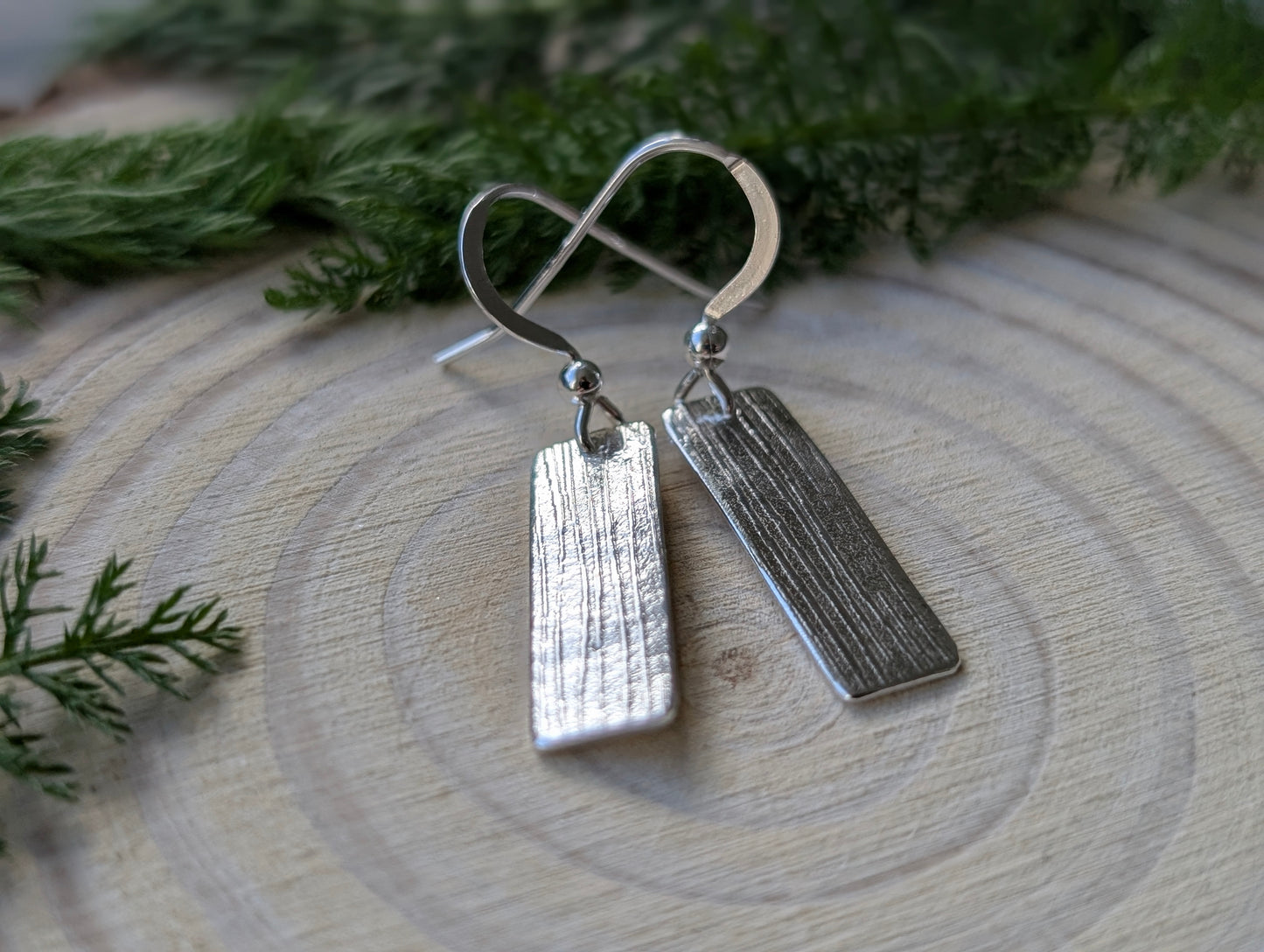 Textured Earrings - Sterling Silver Bars
