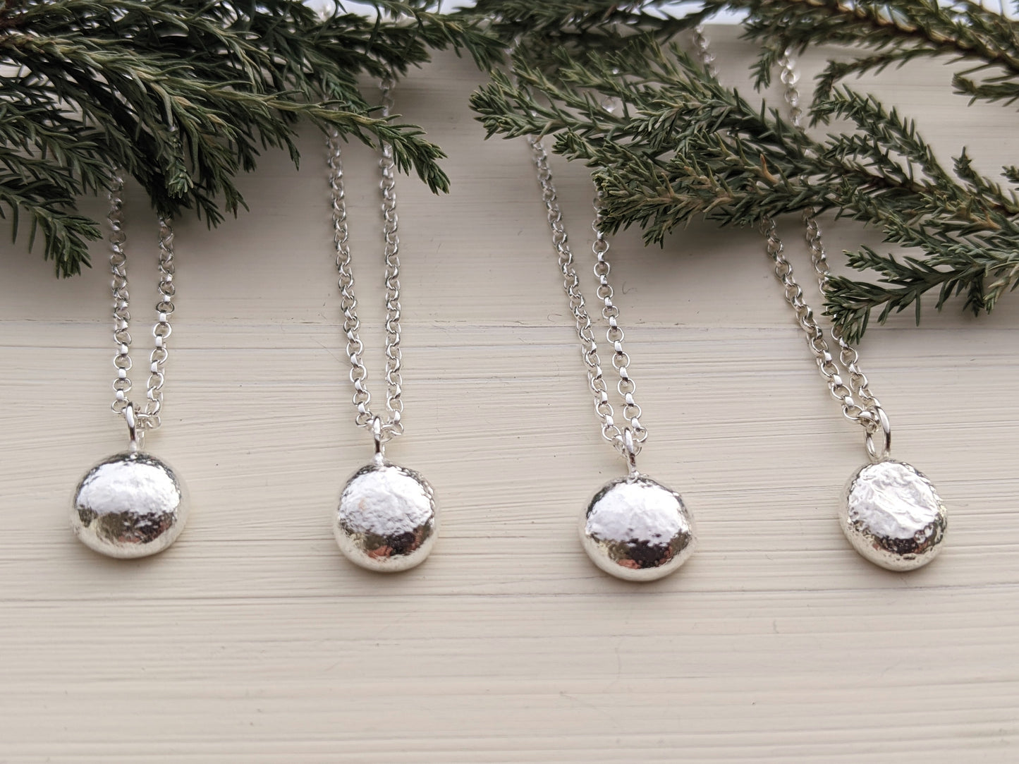 Recycled Sterling Silver Pebble Necklace