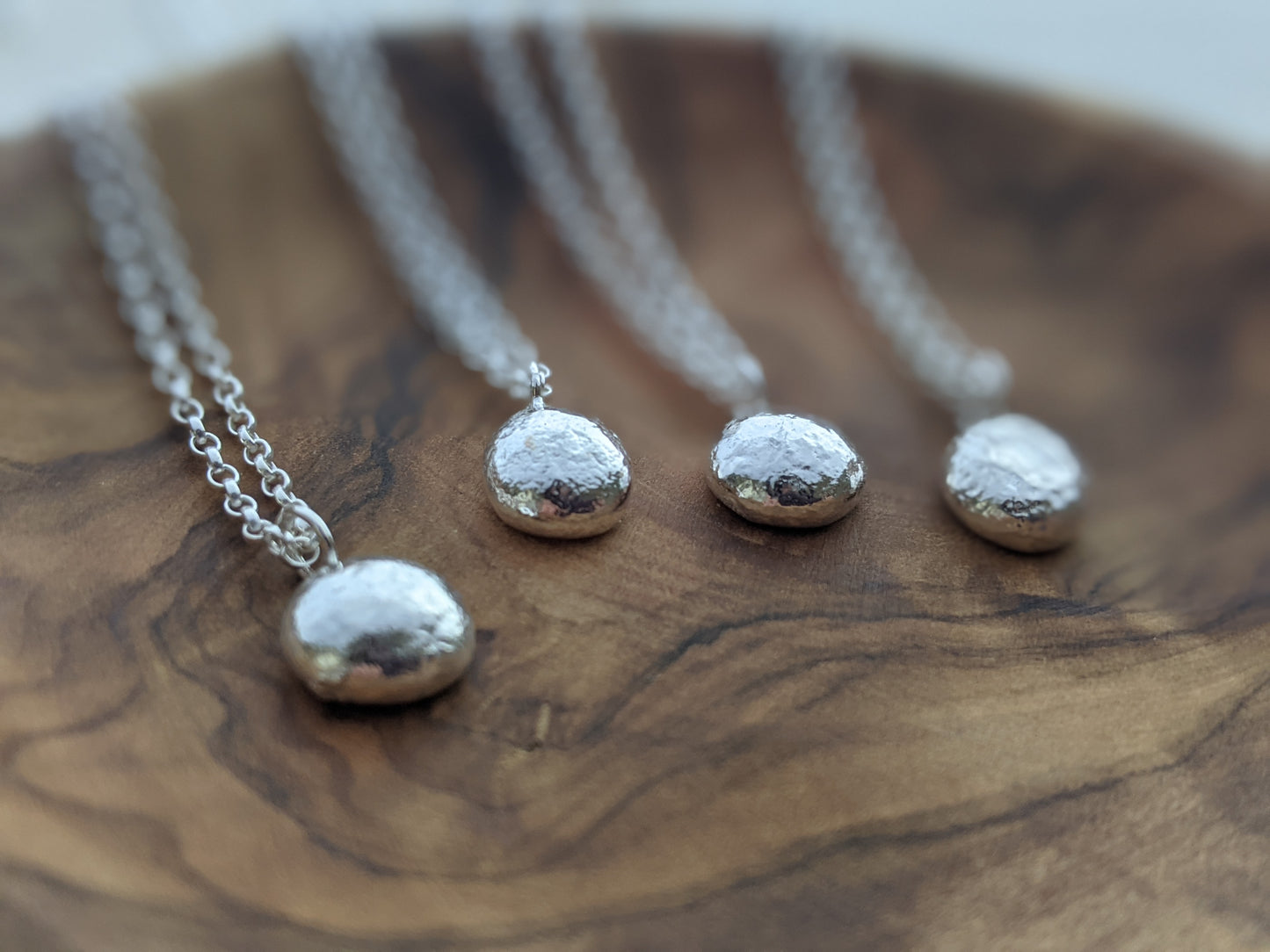 Recycled Sterling Silver Pebble Necklace
