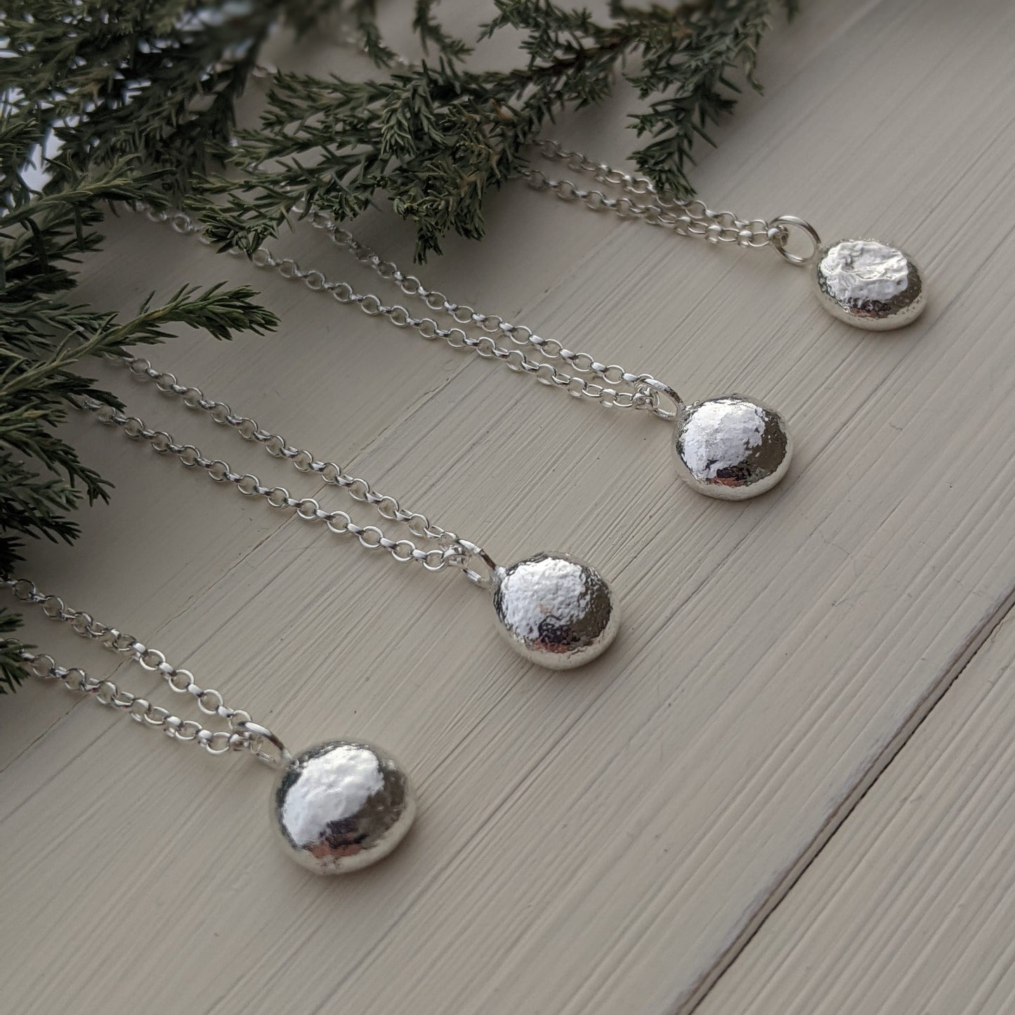 Recycled Sterling Silver Pebble Necklace