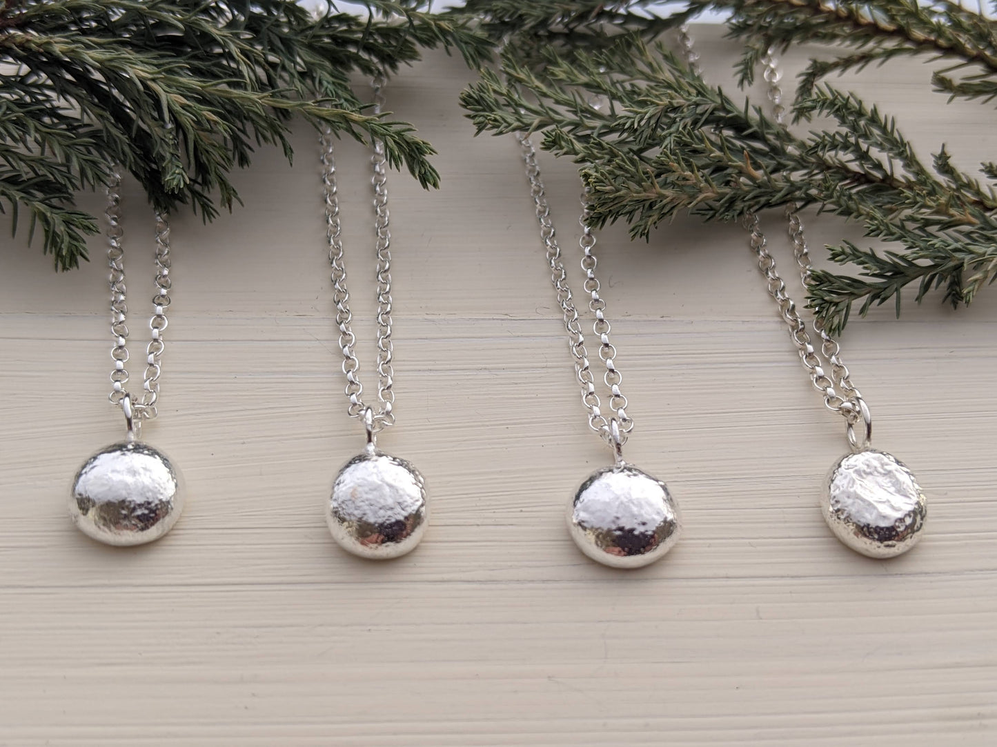 Recycled Sterling Silver Pebble Necklace