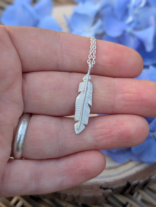Feather Pendant - Sterling Silver