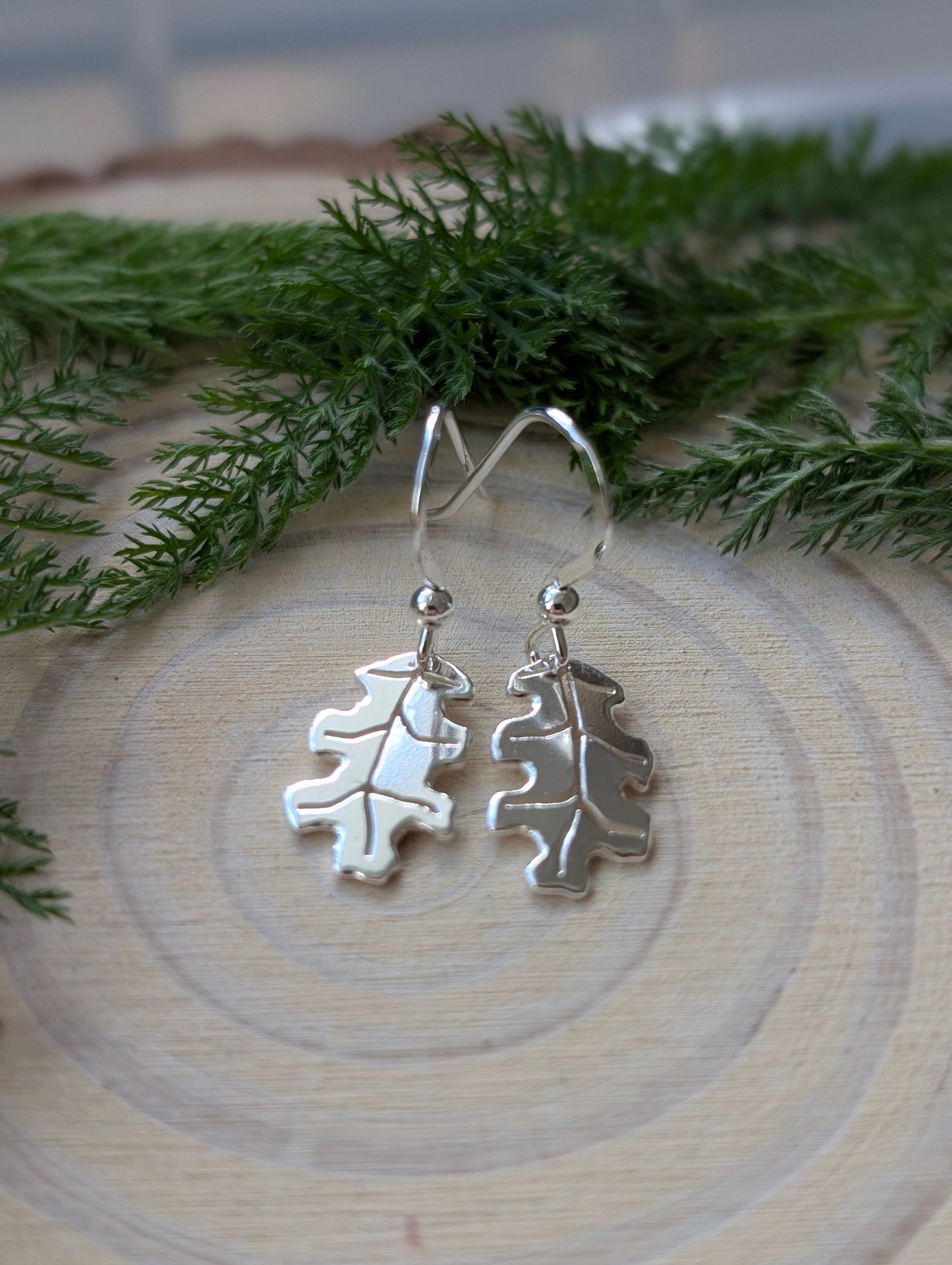 Oak leaf earrings