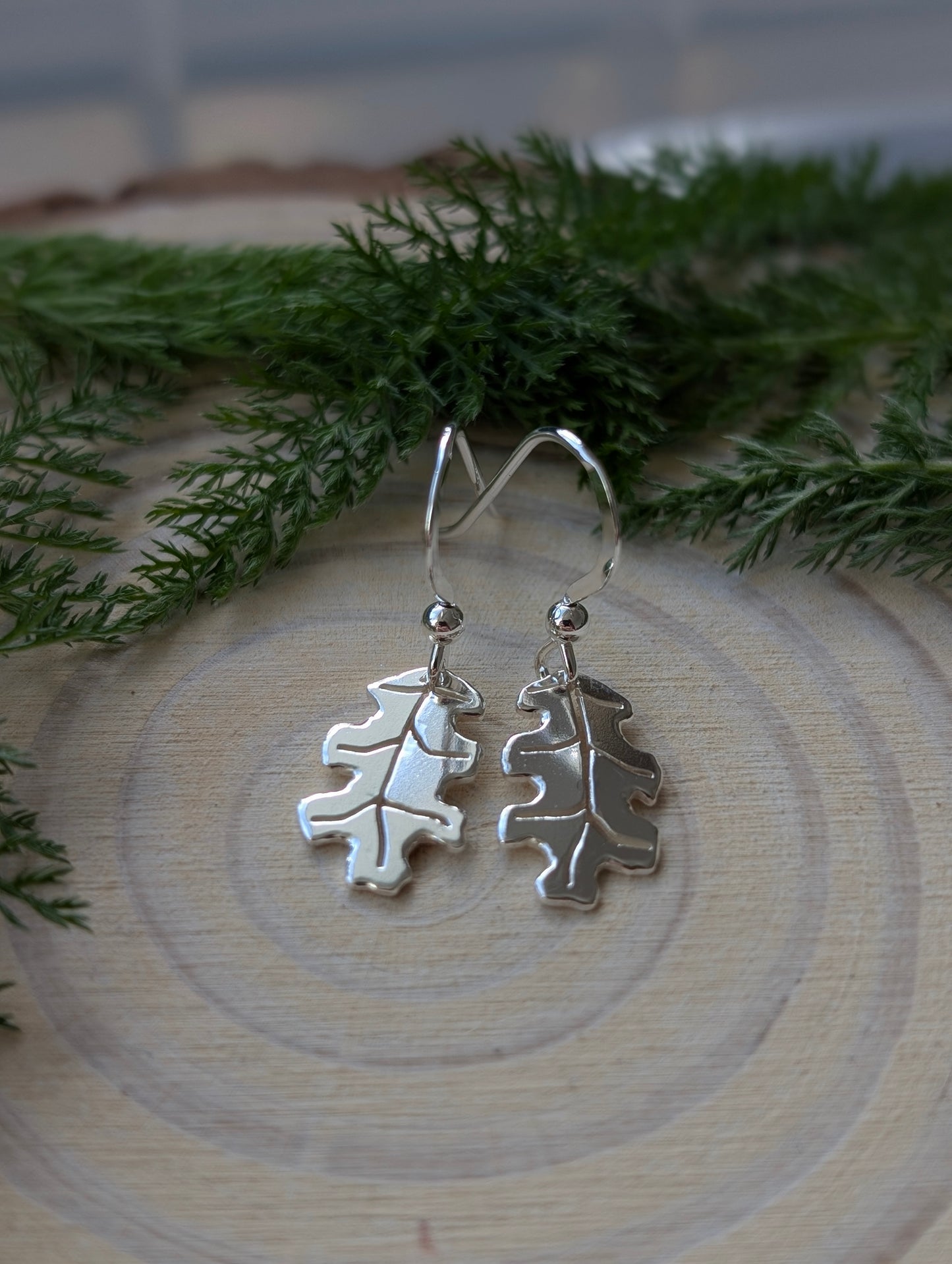 Oak leaf earrings
