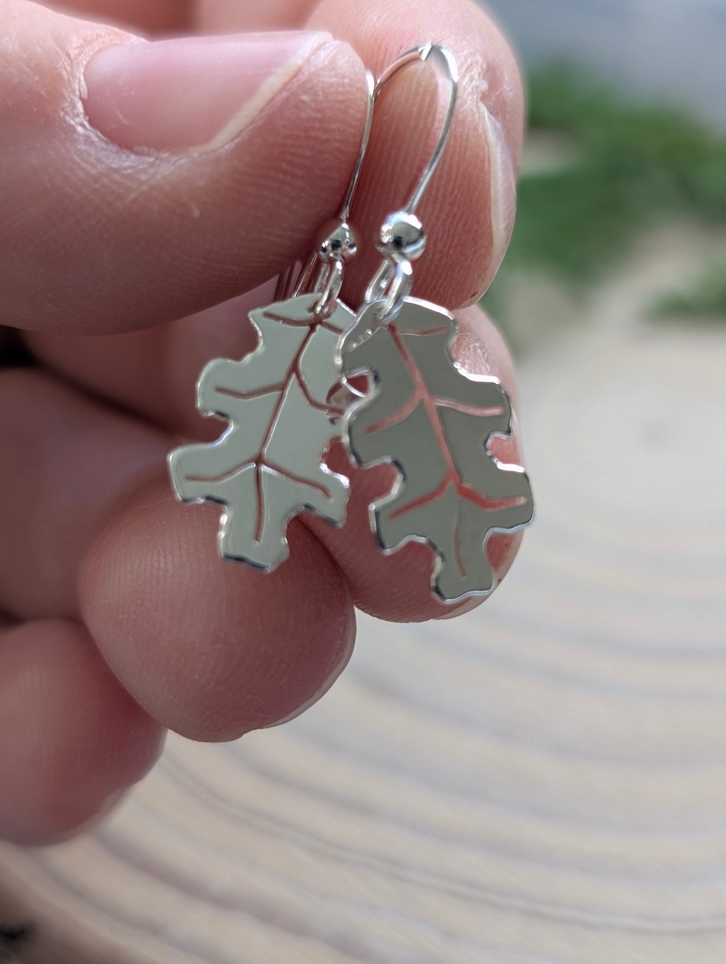 Oak leaf earrings