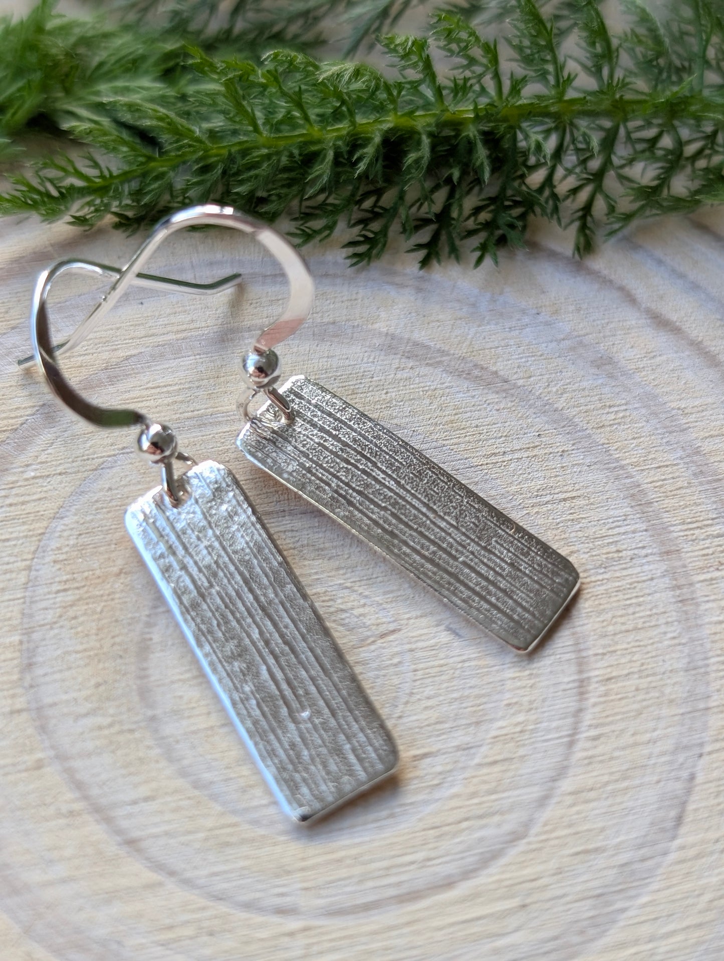 Textured Earrings - Sterling Silver Bars