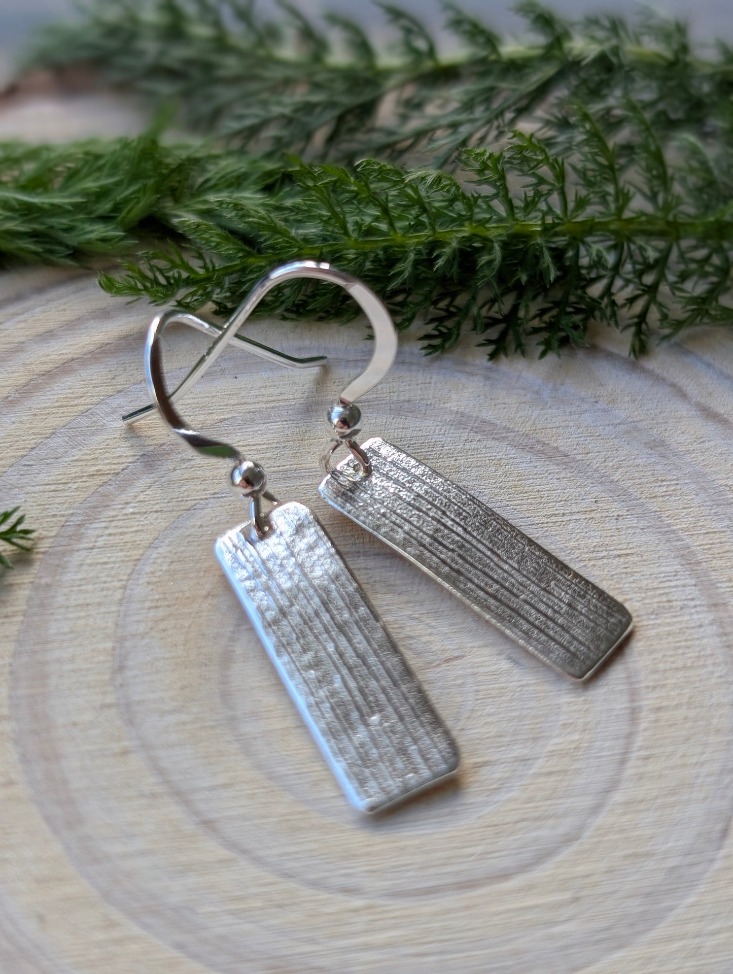 Textured Earrings - Sterling Silver Bars