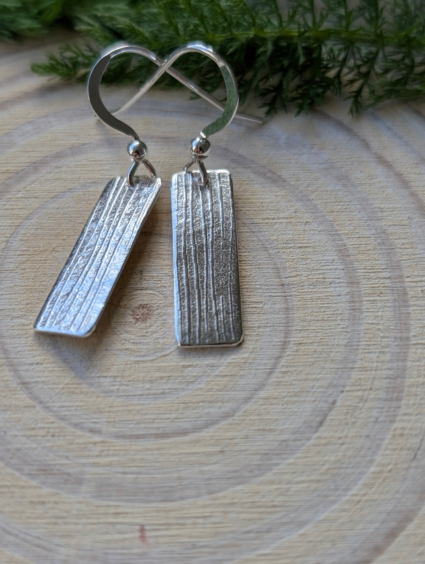Textured Earrings - Sterling Silver Bars