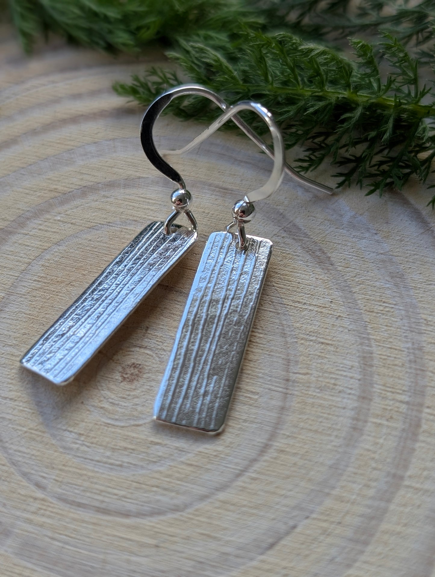 Textured Earrings - Sterling Silver Bars