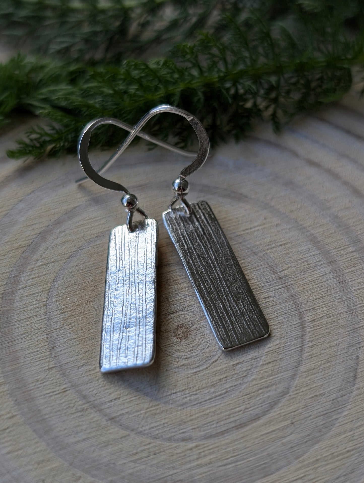 Textured Earrings - Sterling Silver Bars