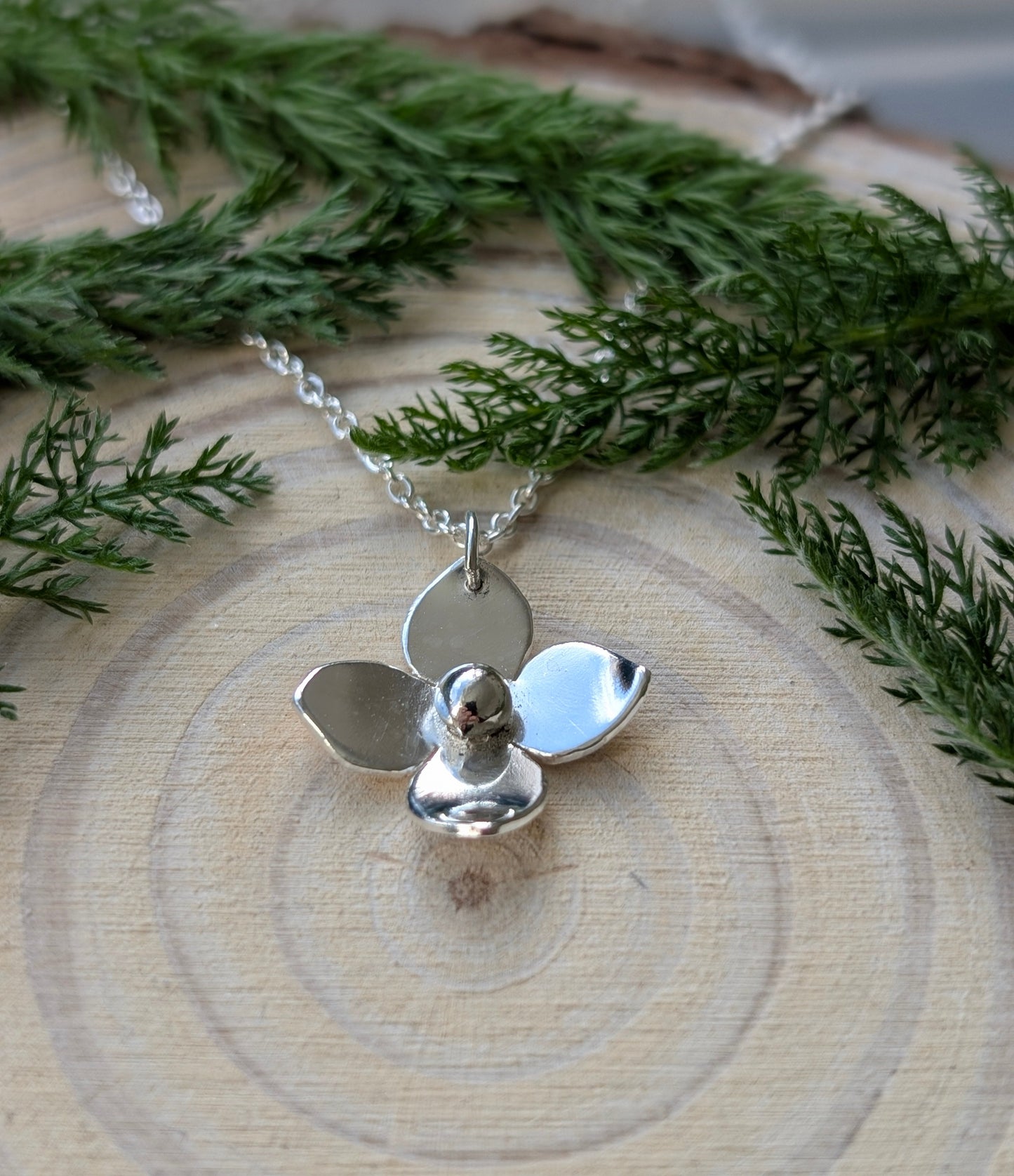 Sterling Silver Flower Necklace