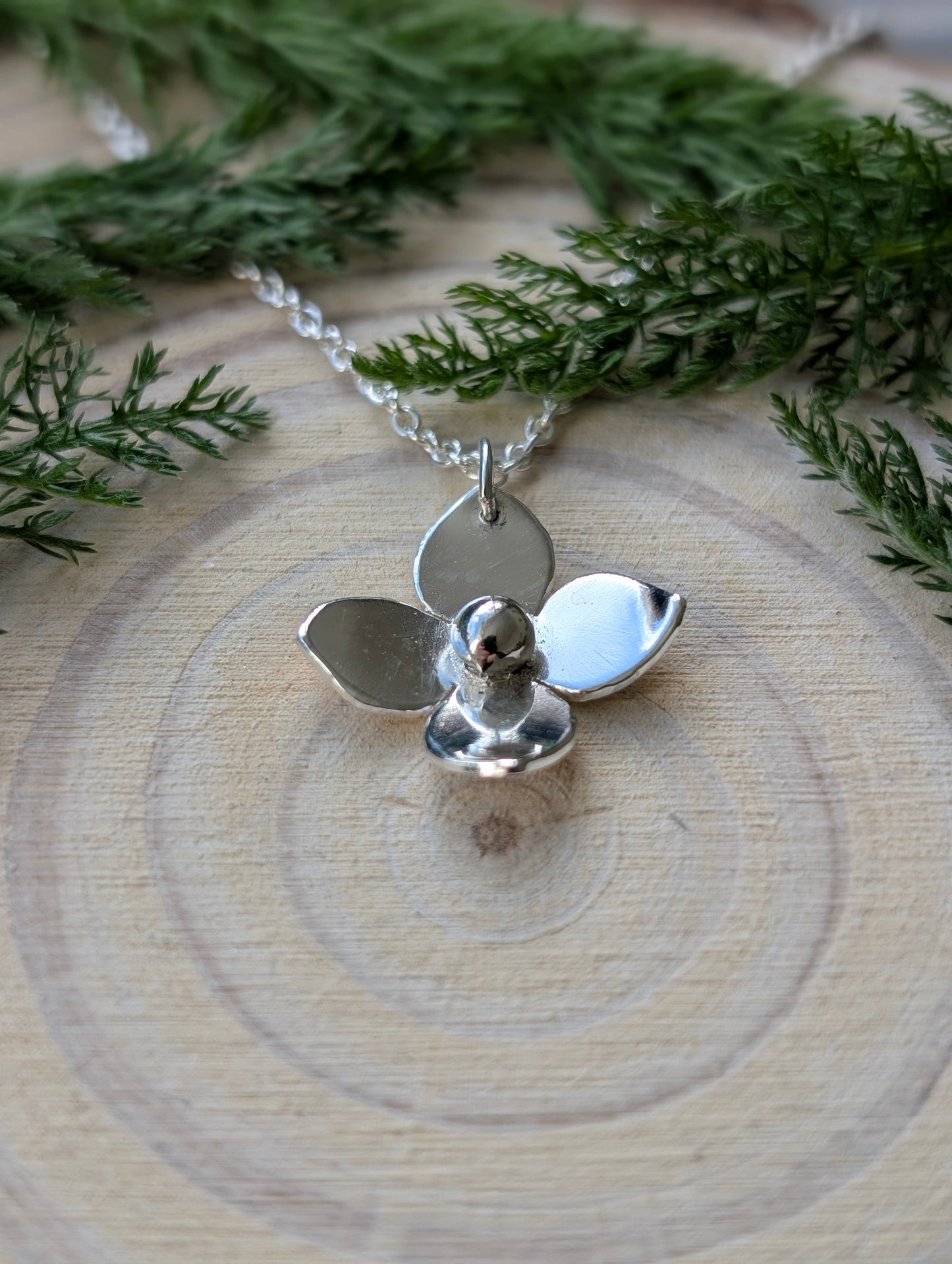 Sterling Silver Flower Necklace