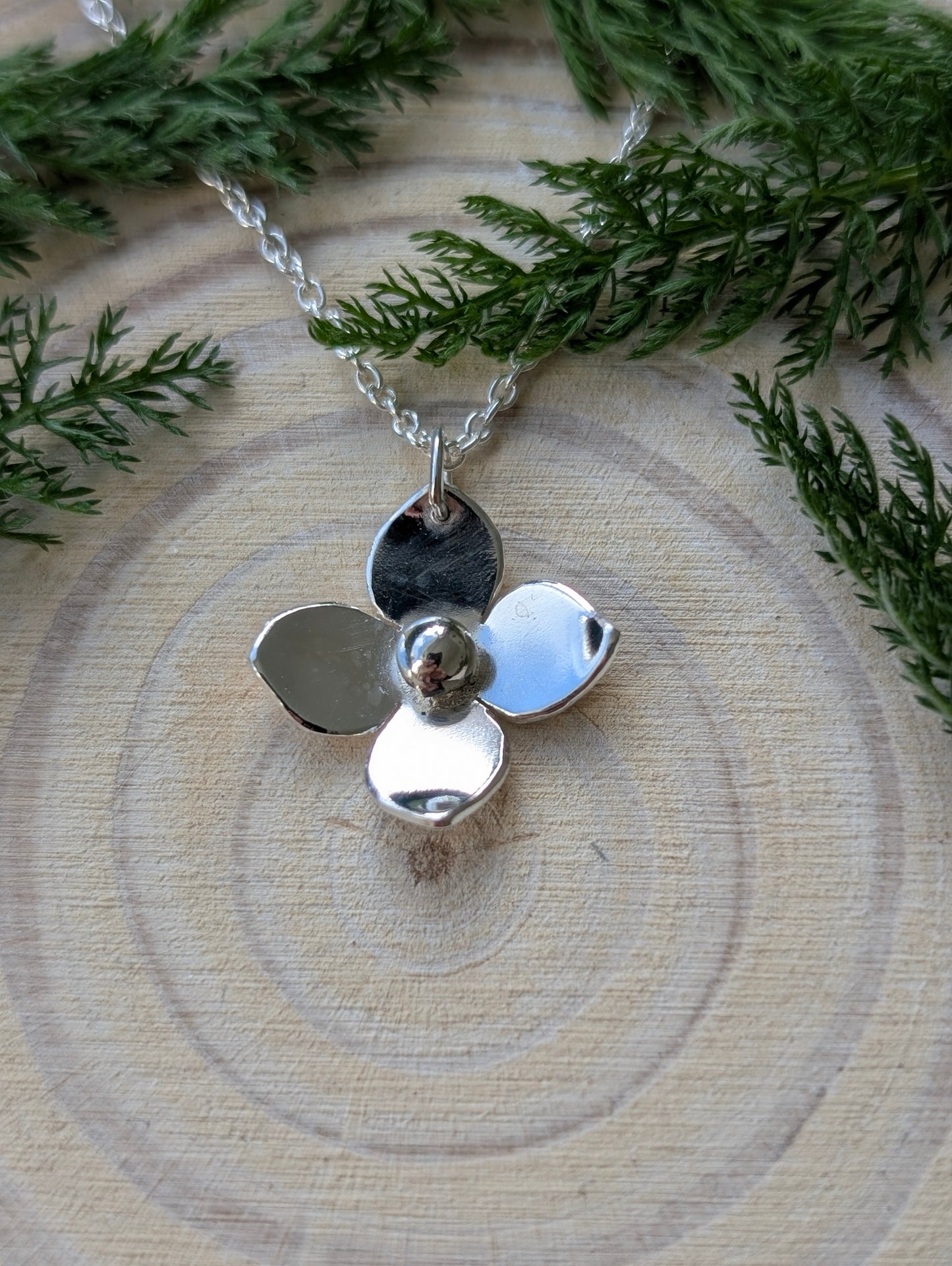 Sterling Silver Flower Necklace