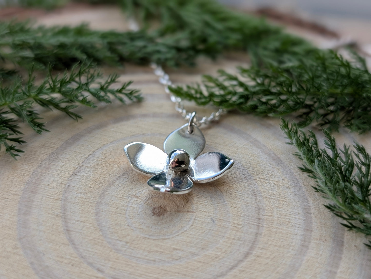 Sterling Silver Flower Necklace