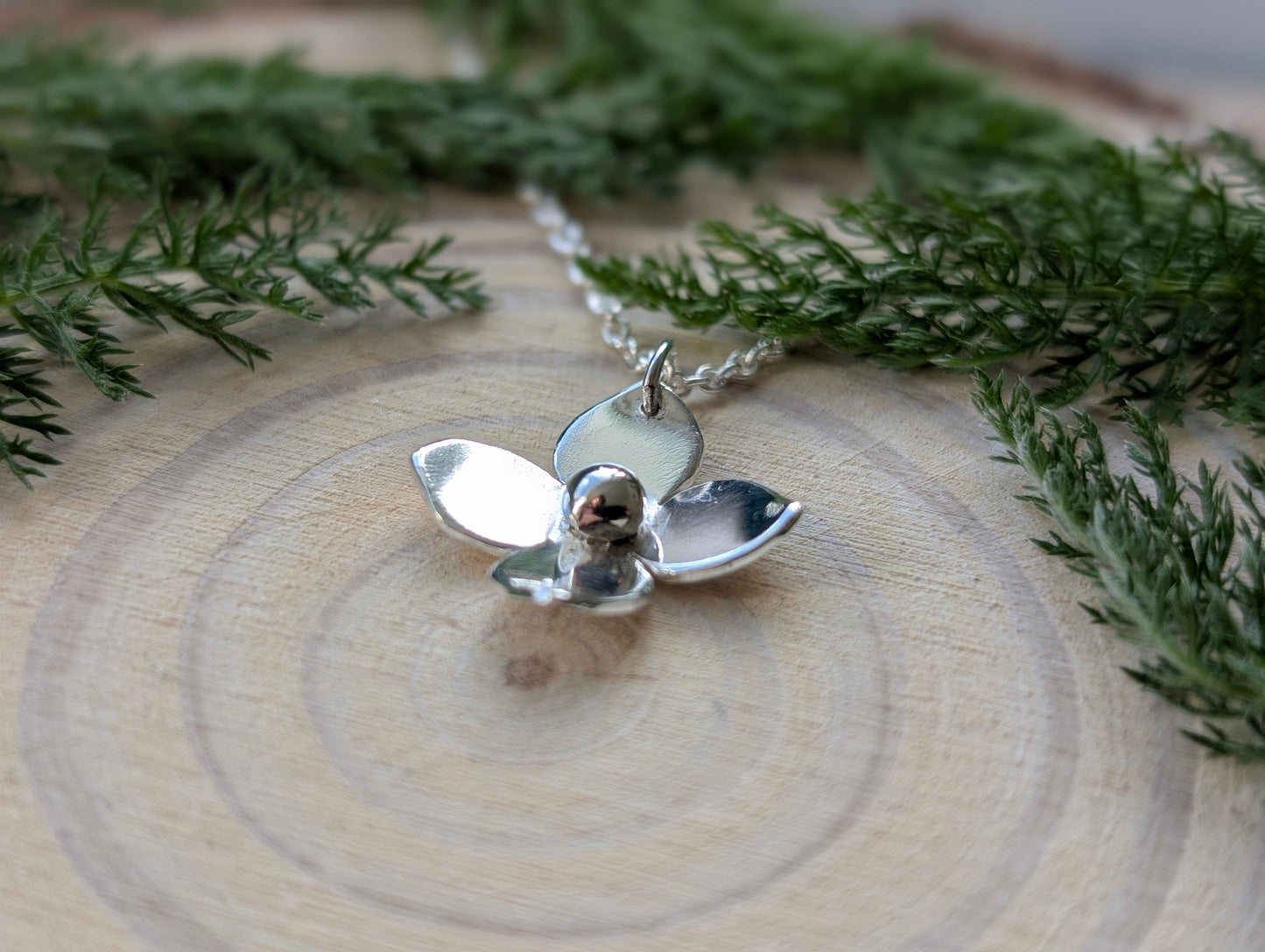 Sterling Silver Flower Necklace