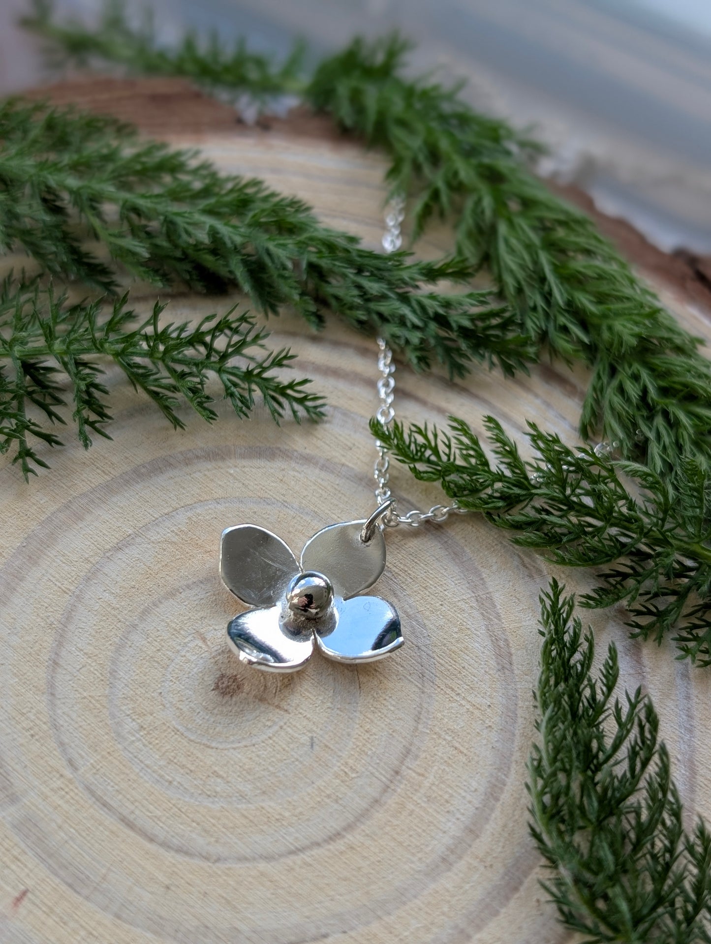 Sterling Silver Flower Necklace