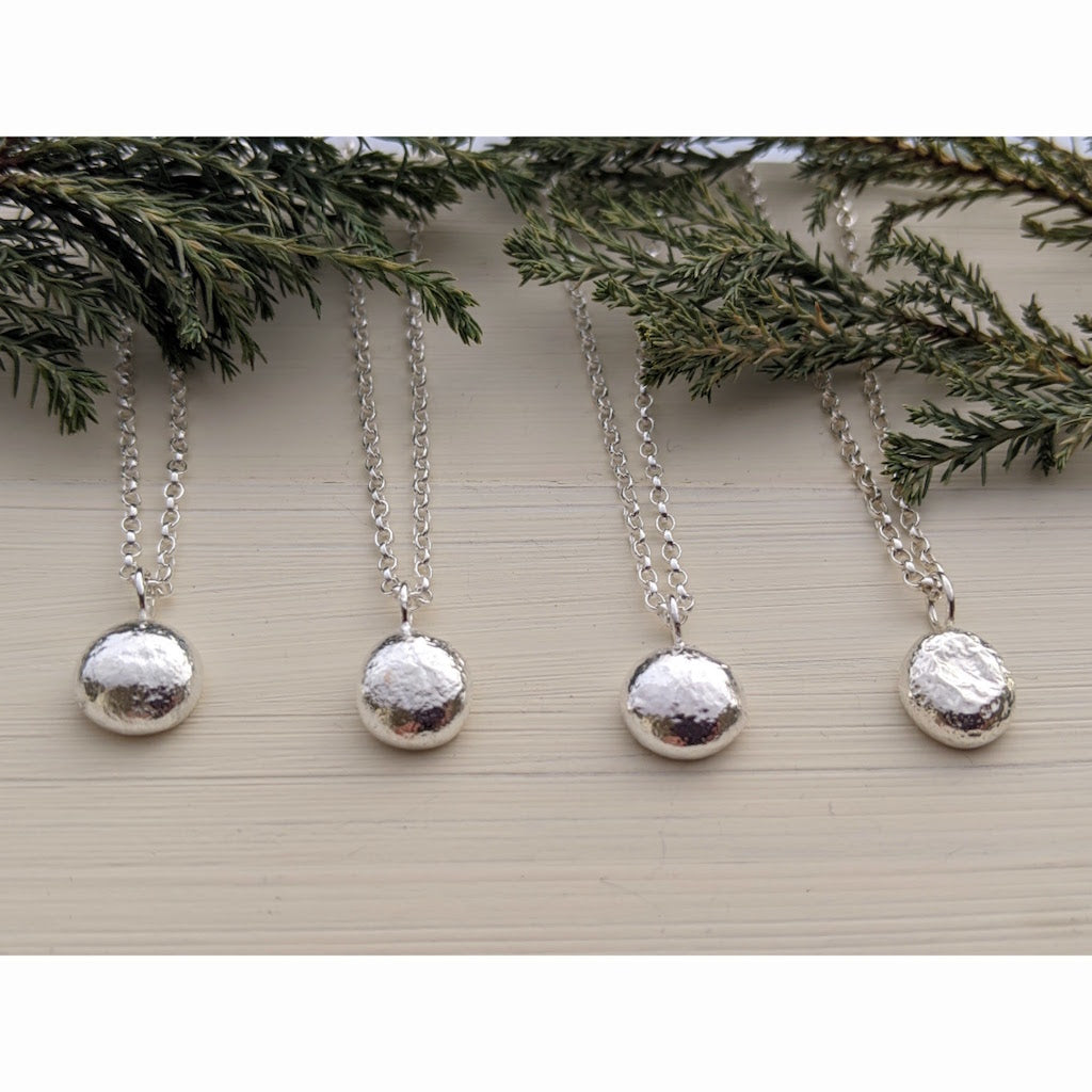 Recycled Sterling Silver Pebble Necklace