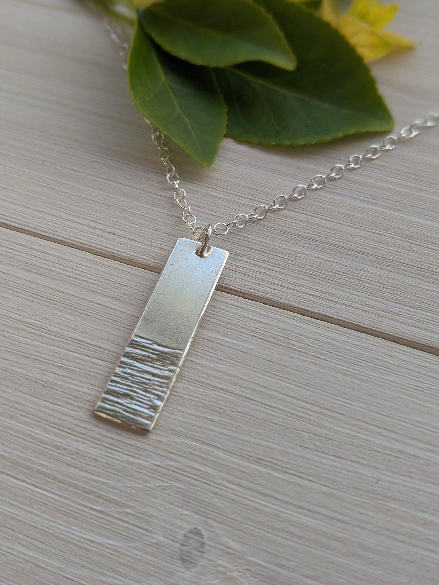 Beach Inspired Silver Bar Necklace