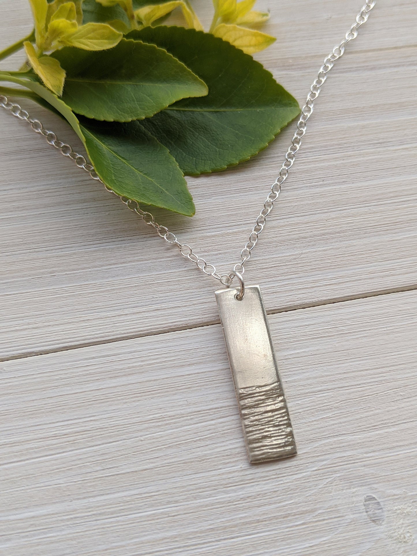 Beach Inspired Silver Bar Necklace