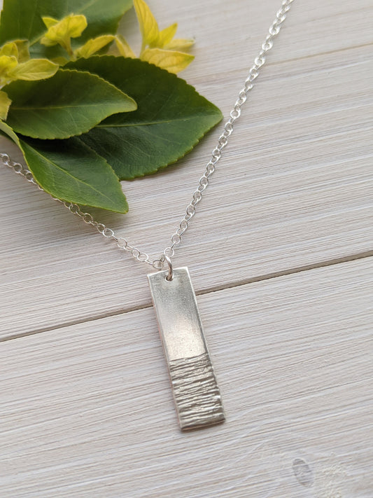 Beach Inspired Silver Bar Necklace